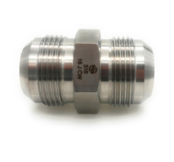Stainless Adapters SS2403-06-04 Pipe Union, 3/8 in 37 deg JIC Male Flared x 1/4 in 37 deg JIC Male Flared