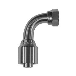 Stainless Adapters 43 Series SS43-04-06FJ90 90 deg Swivel Elbow, 1/4 in Hose x 9/16 in Female JIC, Stainless Steel