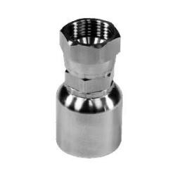 Stainless Adapters 43 Series SS43-06-08FJ Straight Swivel Adapter, 3/8 in Hose x 3/4 in Female JIC, Stainless Steel