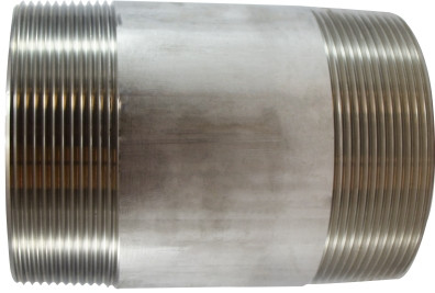 Midland Metal 48221 Welded Pipe Nipple, 4 in MPT x 4 in MPT, 3 in L, Stainless Steel, SCH 40 Schedule