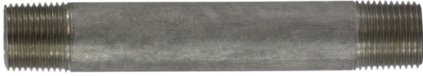 Midland Metal 49051 Welded Pipe Nipple, 3/8 in MPT x 3/8 in MPT, 7 in L, Stainless Steel, SCH 40 Schedule