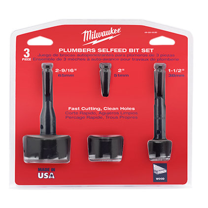 Milwaukee 49-22-0030 Plumber's Selfeed Bit Kit 3PK