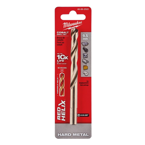 Milwaukee 48-89-2522 9.5mm COBALT RED HELIX Bit