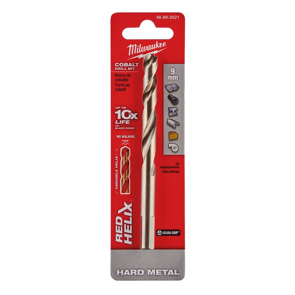 Milwaukee 48-89-2521 9mm COBALT RED HELIX Bit