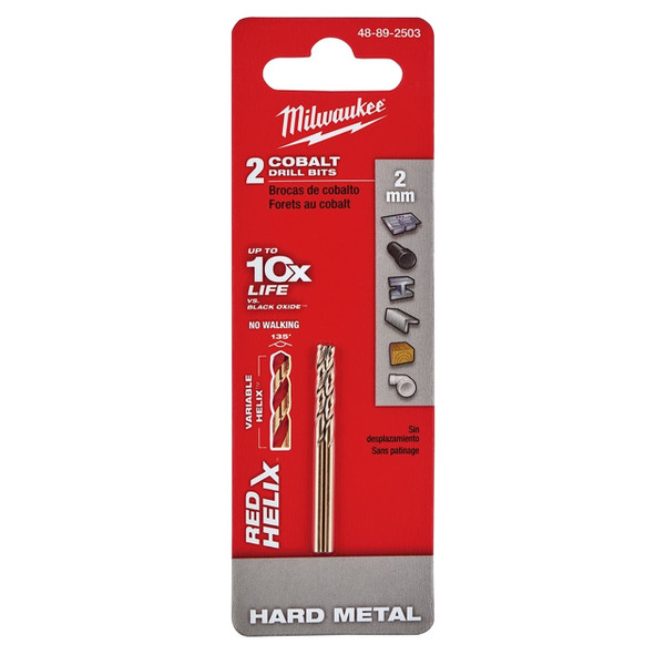 Milwaukee 48-89-2503 2mm COBALT RED HELIX Bit