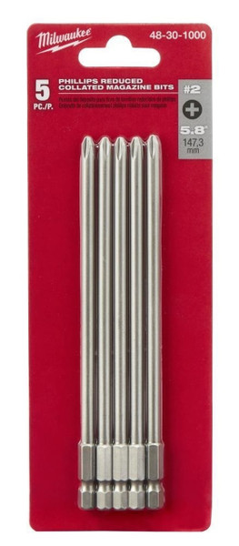 Milwaukee 48-30-1000 5-Piece Phillips Reduced Collated Magazine Bits