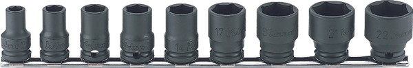 Ko-ken RS13401M/9 3/8 Sq. Dr. Socket set  8-22mm 6 point  Thin walled 9 pieces