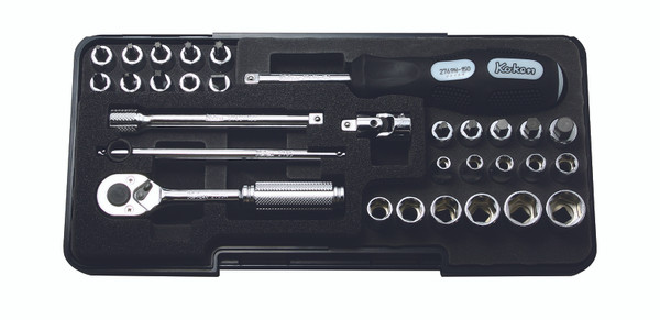 Ko-ken P2258M 1/4 Sq. Dr. Socket set   6 point  Plastic Case 31 pieces