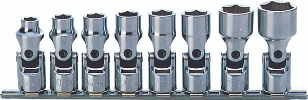 Ko-ken RS3440A/8 3/8 Sq. Dr. Universal Socket set  5/16-3/4 6 point 200mm  8 pieces