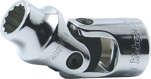 Ko-ken 3445W-7/16 3/8 Sq. Dr. Universal Socket Whitworth 7/16 12 point Length 57.5mm