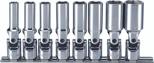 Ko-ken RS3340M/8-L75 3/8 Sq. Dr. Universal Socket set  8mm-19mm 6 point 200mm  8 pieces