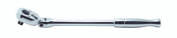 Ko-ken 3774PB 3/8 Sq. Dr. Ratchet Handle  24 teeth Flexible Head Length 265mm Push Button Polished Handle
