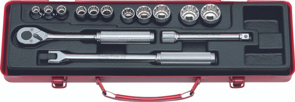 Ko-ken 3220M 3/8 Sq. Dr. 14 Piece 12-Point Metric Socket Set  8-22mm
