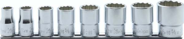 Ko-ken RS4405W/8 1/2 Sq. Dr. Socket Set Whitworth 3/16-5/8 12 point 250mm  8 pieces