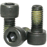 #8-32 x 1/4" Socket Head Cap Screws, Nylon-Patch Thermal Black Oxide, Full Thread, Coarse (UNC), Alloy Steel, Qty 100