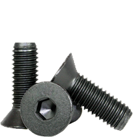 7/8"-9 x 3" Flat Head Socket Cap Screws, Thermal Black Oxide, Full Thread, Coarse (UNC), Alloy Steel, Qty 10