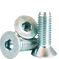 #4-40 x 5/16" Flat Head Socket Cap Screws, Zinc-Bake Cr+3, Coarse (UNC), Alloy Steel, Qty 2500