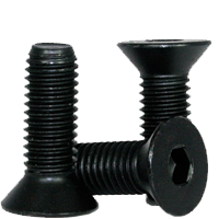 M16-2.00 x 130 mm Flat Head Socket Cap Screws, Metric Class 12.9, Thermal Black Oxide, Partial Thread, Coarse (UNC), Alloy Steel, DIN 7991, Qty 25