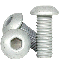 3/8"-16 x 1" Button Head Socket Cap Screws, Mechanical Zinc Cr+3, Full Thread, Coarse (UNC), Alloy Steel, Qty 100