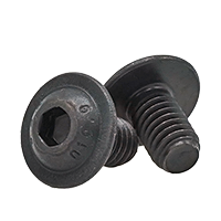 M6-1.00 x 30 mm Button Head Socket Cap Flange Screws, Metric Class 10.9, Thermal Black Oxide, Full Thread, Coarse (UNC), Alloy Steel, Qty 100