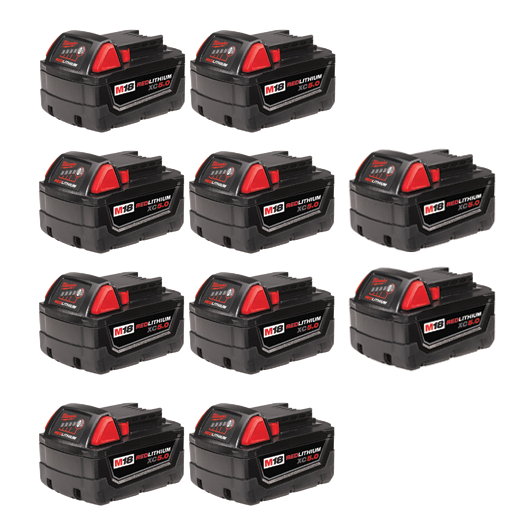 Milwaukee 48-11-1851 M18 REDLITHIUM XC 5.0Ah Extended Capacity Battery Pack 10PK