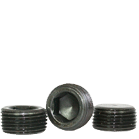 1"-11 1/2 Pipe Plugs, 7/8" Taper, Hex Flush-Seal, Black Oxide, Alloy Steel, Made in USA, Qty 25