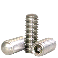 #4-40 x 3/8" Socket Set Screws, Oval Point, 18-8 Stainless Steel, Coarse (UNC), Qty 100