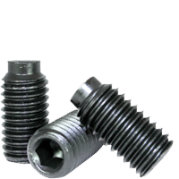 3/8"-16 x 1" Socket Set Screws, 1/2 Dog Point, Thermal Black Oxide, Coarse (UNC), Alloy Steel, Qty 100