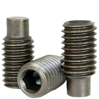 1/4"-20 x 7/16" Socket Set Screws, Full Dog Point, Black Oxide, Coarse (UNC), Alloy Steel, Qty 100