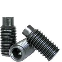M5-0.80 x 8 mm Socket Set Screws, Dog Point, Metric Class 45H, Black Oxide, Coarse (UNC), Alloy Steel, ISO 4028 / DIN 915, Qty 100