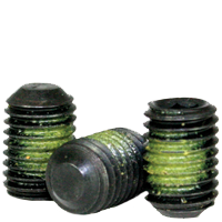 5/16"-18 x 3/8" Socket Set Screws, Flat Point, Nylon-Patch Thermal Black Oxide, Coarse (UNC), Alloy Steel, Qty 100