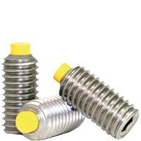 1/4"-28 x 3/8" Socket Set Screws, Nylon-Tip, 18-8 Stainless Steel, Fine (UNF), Qty 100