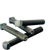 5/8"-11 x 7" Square Head Set Screws, Cup Point, Plain Finish, Coarse (UNC), Case Hardened, Qty 10