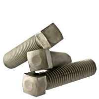 1/2"-13 x 2 1/2" Square Head Set Screws, Oval Point, Plain Finish, Coarse (UNC), Case Hardened, Qty 50