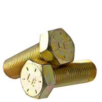 1/2"-20 x 1 3/4" Hex Cap Screws, Grade 8, Zinc-Yellow Cr+3 Bake, Full Thread, Fine (UNF), Made in USA, Qty 50