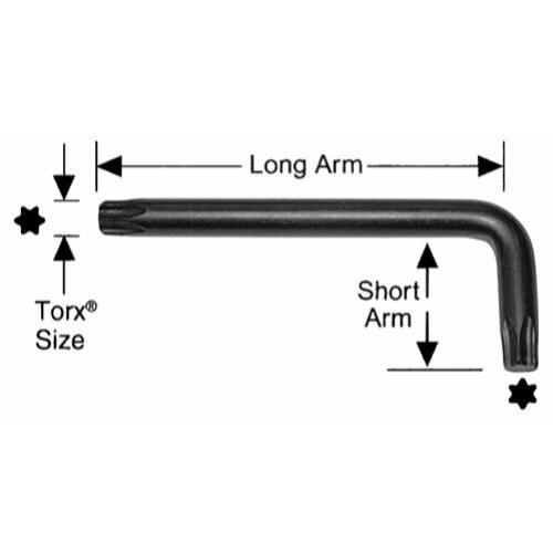Alfa Tools HK15990 T8 Long Arm Tamperproof Torx -L Key