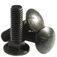 1/2"-13 x 2 3/4" Carriage Bolts, Grade 5, Plain Finish, Full Thread, Coarse (UNC), Qty 25