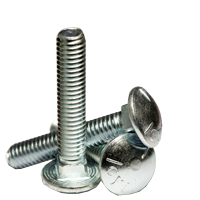 1/2"-13 x 1 1/2" Carriage Bolts, Grade 5, Zinc Cr+3, Full Thread, Coarse (UNC), Qty 50