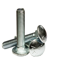 1/2"-13 x 5" Carriage Bolts, Grade 5, Zinc Cr+3, Full Thread, Coarse (UNC), Qty 25