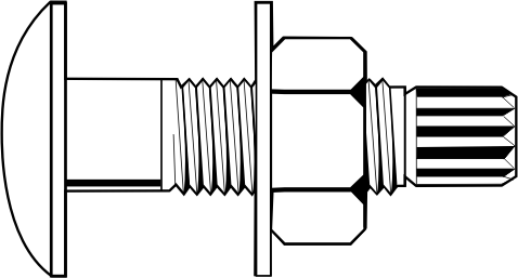 3/4"-10 x 2 1/4" Tension Control Bolts, Round Head, A325 w/ Heavy Hex Nut, Grade DH A563 & Washer F436, Plain Finish, Qty 270