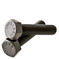 1/4"-20 x 3 1/2" Hex Tap Bolts, Grade 5, Plain Finish, Full Thread, Medium Carbon Steel, Qty 50