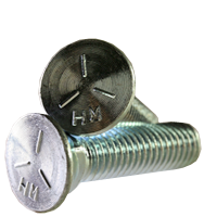7/16"-14 x 1 1/2" Plow Bolts, #3 Head, Grade 5, Zinc Cr+3, Full Thread, Qty 50