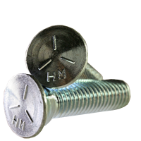 1/2"-13 x 1 3/4" Plow Bolts, #3 Head, Grade 5, Zinc Cr+3, Full Thread, Qty 50