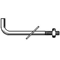 3/8" x 6" x 1 1/4" x 1 3/4" L-Shaped Anchor Bolt w/ Nut & Washer, Hot-Dipped Galvanized HDG, Qty 25