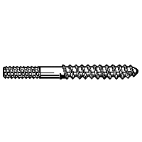 3/16"-24 x 1 1/2" Hanger Bolts, Zinc Cr+3, Qty 100