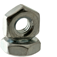 #3-48 x 3/16" x 1/16" Hex Machine Screw Nuts, Zinc Cr+3, Low Carbon Steel, Qty 100