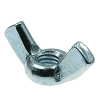 1/2"-13 Wing Nuts, Light Series Type A, Cold Forged, Zinc Cr+3, Coarse (UNC), Low Carbon Steel, Qty 100