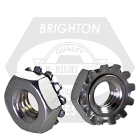 #6-32 Hex Lock Nuts, Keps Lock, w/ 400 Series External Tooth Washer, 18-8 Stainless Steel, Coarse (UNC), Qty 100