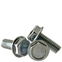 #10-32 x 1" Machine Screws, Unslotted Indented Hex Head Washer, Zinc Cr+3, Full Thread, Fine (UNF), Qty 100
