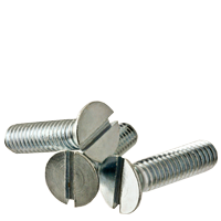 5/16"-18 x 5 1/2" Machine Screws, Slotted Flat Head, Zinc Cr+3, Full Thread, Qty 100